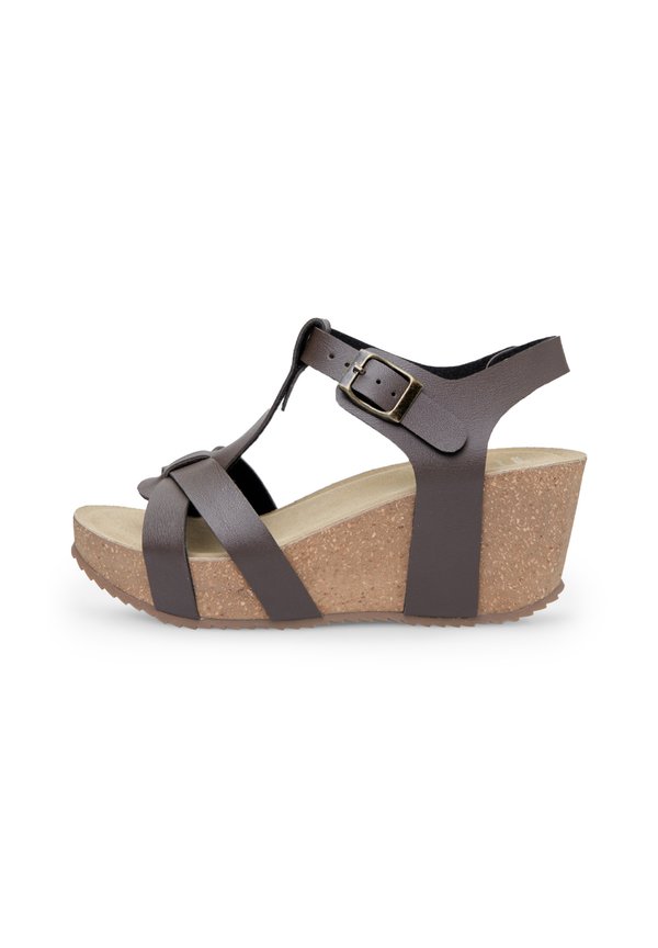 Plateausandalette - marrone