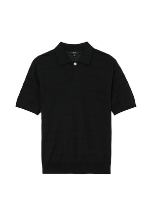 Reiss, REGULAR FIT - SERVAL CHECK-TEXTURE SHORT-SLEEVE POLO JUMPER. - Poloshirt - navy