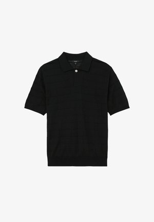 Reiss, REGULAR FIT - SERVAL CHECK-TEXTURE SHORT-SLEEVE POLO JUMPER. - Poloshirt - navy