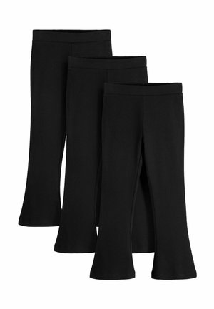 THE SET REGULAR FIT - 3 PACK RIBBED FLARE LEGGINGS - Pantaloni - black