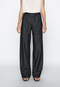 Massimo Dutti - MID-RISE  - Jean droit - mottled dark blue Image miniature 1