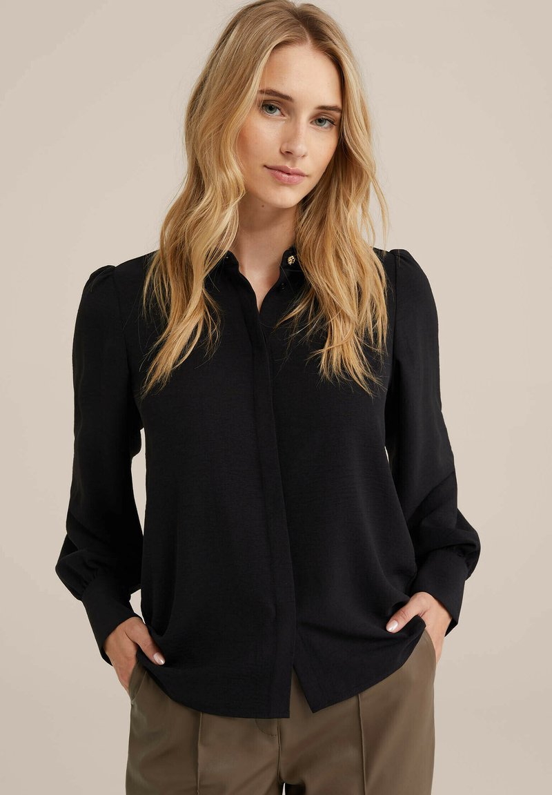 WE Fashion Užsagstoma palaidinė - black