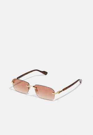 STREET GG NARROW RIMLESS METAL SUNGLASSES UNISEX - Solbriller - gold-coloured/yellow-red