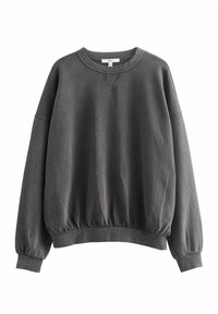 RELAXED FIT LONGLINE WASHED CREW NECK - Mikina - charcoal grey