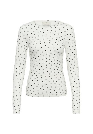 Kaffe, KABELLA LS T-SHIRT - T-shirt à manches longues - chalk   black dot