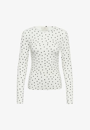 Kaffe, KABELLA LONG SLEEVE - Pitkähihainen paita - chalk black dot
