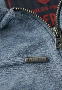 Superdry & Co ESSENTIAL LOGO HOOD TRACK  - Sudadera con cremallera - selvedge blue grit