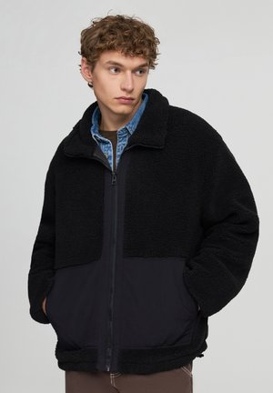 CON ZIP - Giacca in pile - nero