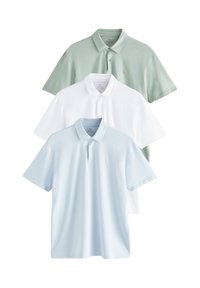 THREE PACK - Poloshirts - blue green white