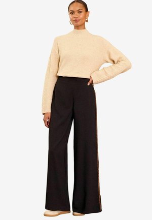 Love & Roses WIDE LEG - Kalhoty - black