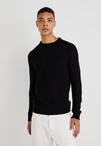 Jack & Jones - JJROY KNIT CREW NECK - Jumper - black Thumbnail Image 1
