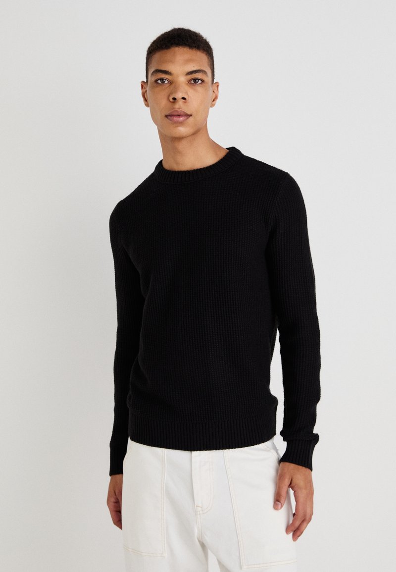 Jack & Jones - JJROY KNIT CREW NECK - Jumper - black, Enlarge