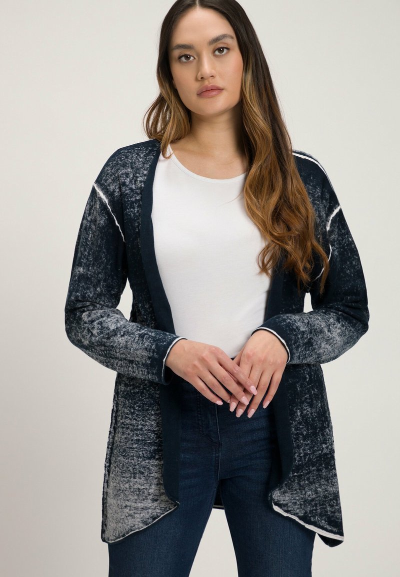 Ulla Popken Cardigan Lungo A Righe Con Scollo A V E Scritta – Maglia Fine In Cotone, Taglie Forti