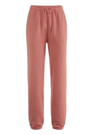 Rosa Jogginghose aus weichem Material, mit einem elastischen Bund und einer Kordelzug sowie elastischen Bündchen an den Knöcheln.