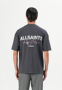 AllSaints AMORE CREW - Print T-shirt - washed black
