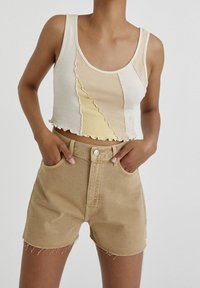 PULL&BEAR Shorts vaqueros - mottled beige