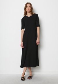 Marc O'Polo WIDE SEAM ROUND-NECK SHORT SLEEVE - Haljina od žerseja - black