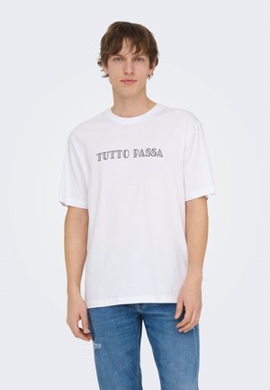 Only & Sons ONSAXEL PASSA TEE - Μπλουζάκι με στάμπα - bright white