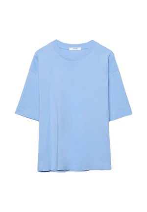 Svijetloplava majica kratkih rukava s okruglim izrezom, prikazana na bijeloj pozadini.