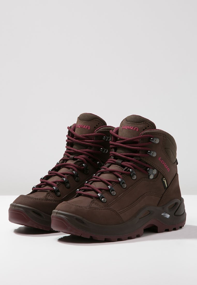 Lowa RENEGADE GTX MID - Hiking shoes - espresso/beere/dark brown - Zalando .de