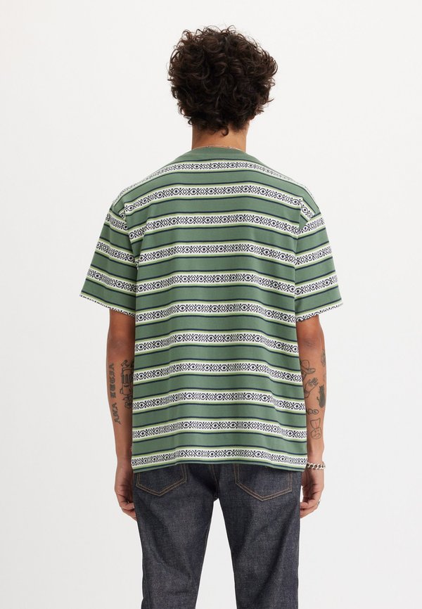 VINTAGE TEE - Print T-shirt - otis geo stripe dark forest4