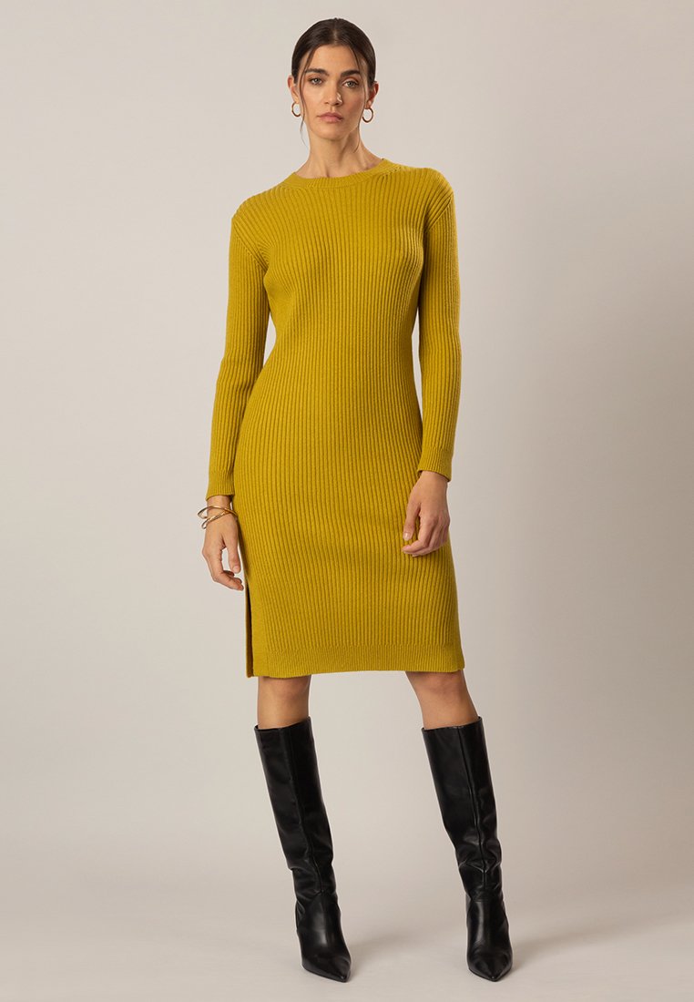 Apart Gebreide jurk geel