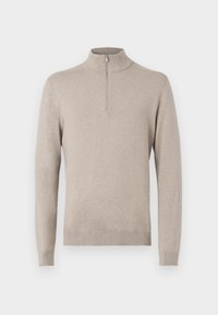 SLHBERG HALF ZIP - Džemper - savannah tan melange