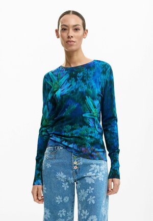 LIGHTWEIGHT WITH GARDEN FLOWERS - Neule - black