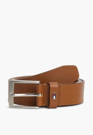 Tommy Hilfiger LEATHER ENAMEL FLAG TONAL BUCKLE BELT - Колан - brown