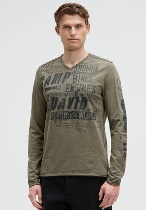 IM VINTAGE LOOK MIT USED PRINTS - Long sleeved top - vintage khaki