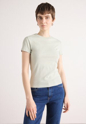 Tommy Jeans SLIM LINEAR TEE - T-shirt basique - misty sage