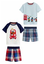 Next 2 PACK SHORT PYJAMAS - Nachtwäsche Set - red/blue london bus ...
