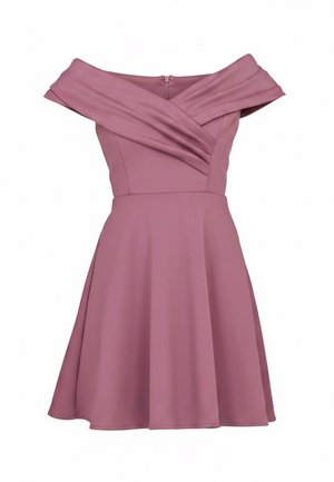 WAL G PETITE, AMBER OFF SHOULDER SKATER - Cocktailjurk - mulberry