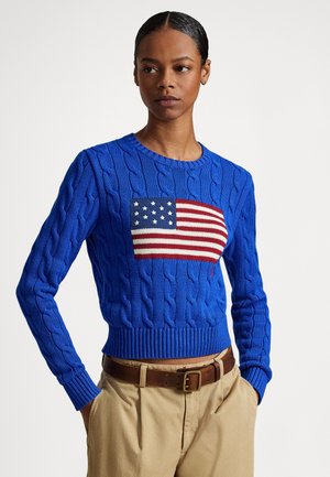 FLAG SHRUNKEN CABLE COTTON SWEATER - Pullover - sapphire star