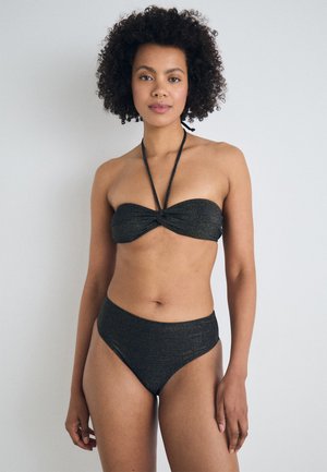 KYRA LIGHT PADDED BANDEAU HIGH LEG BRAZILIAN SET - Bikini - black
