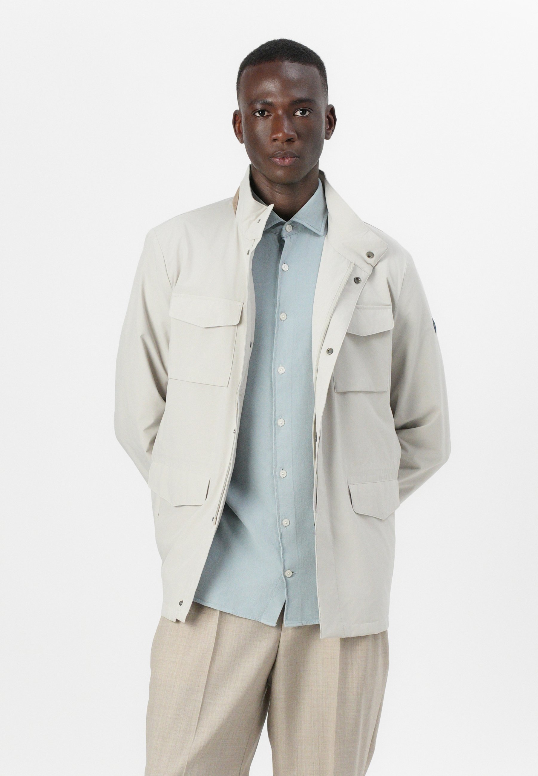 Hackett London TECH VELO - Waterproof jacket - stone beige