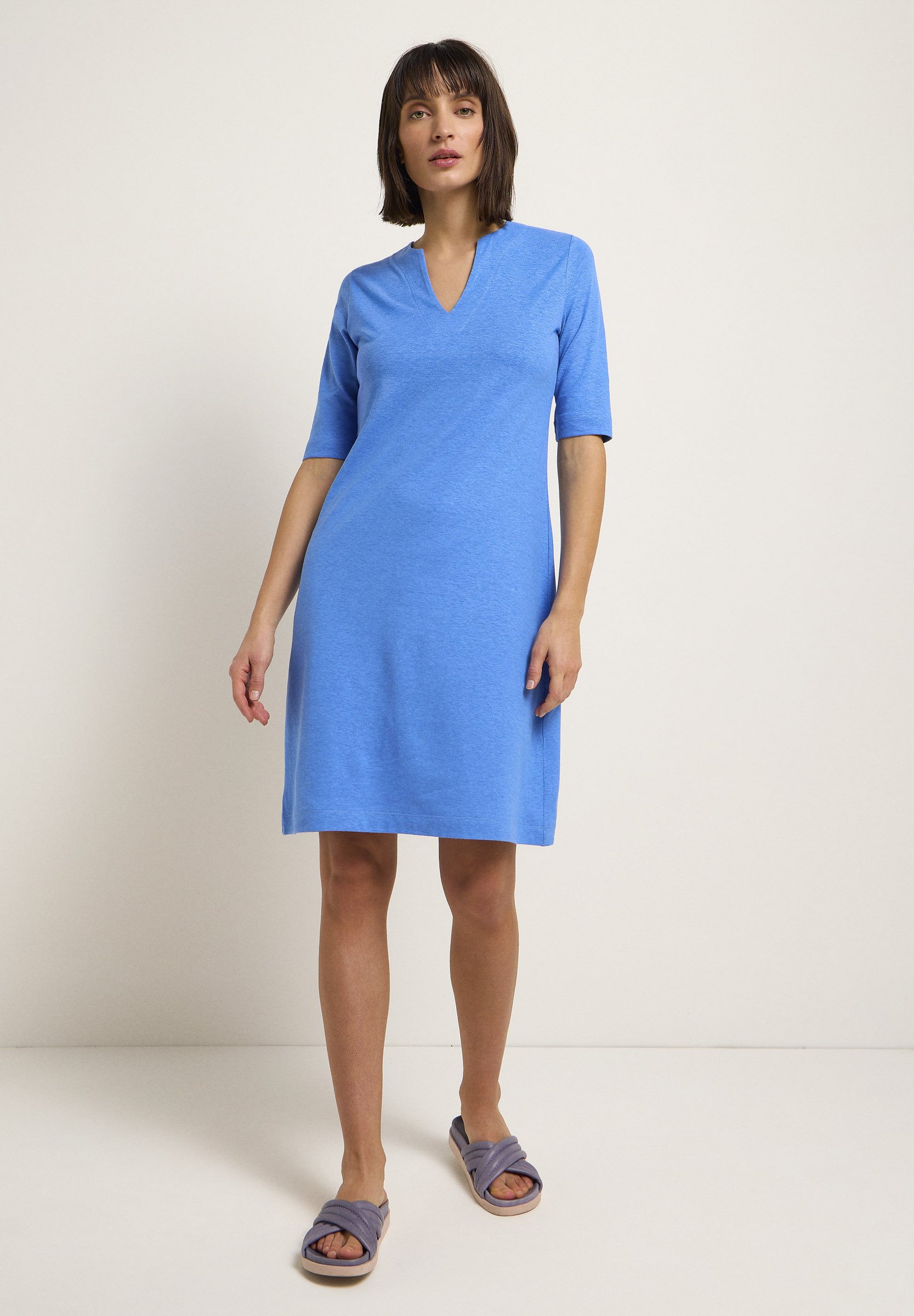 light blue jersey dress