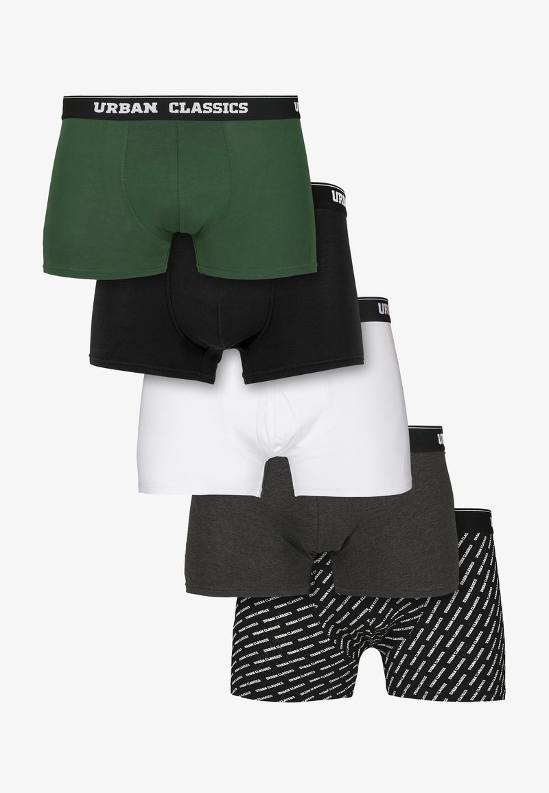 Urban Classics 5 PACK - Boxer alsónadrág - wht dgrn char logo aop blk