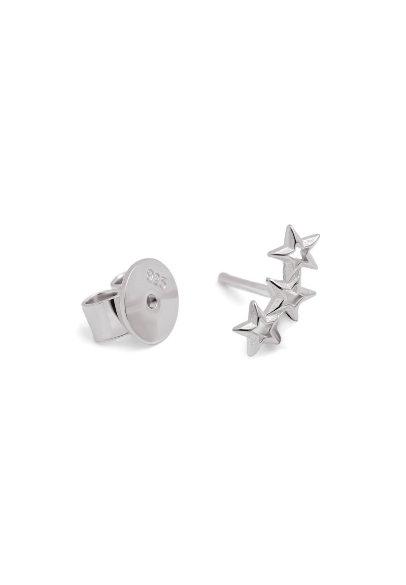 SINGULARU - Orecchino Singolo Fishbone Spark. Argento Sterling 925 con Placcatura Oro 18Kt. Chiusura a Pressione. Gioielli da Donna