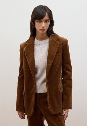 Les Copains, BLAZER WITH RIBBED LINING AND CLASSIC LAPELS - Blazer - cognac brown