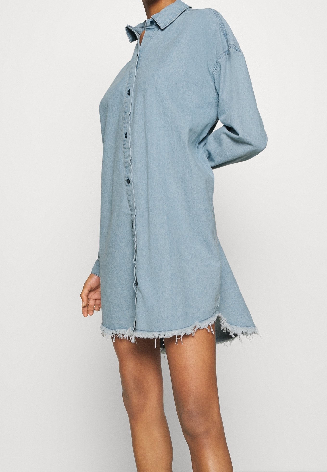 open lace back dress Blue | Tie Front Smock Dress