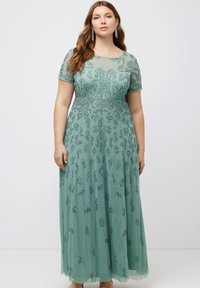 Ulla Popken Festklänning - gris turquoise