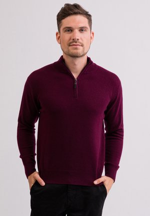 STEHKRAGEN  - Strickjacke - cranberry rot