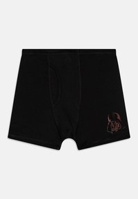 Boxers en coton noir au design ajusté. Dispose d'une poche latérale et d'un graphique imprimé de Darth Vader en bas à gauche.