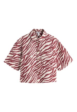 Next, Nööpidega pluus - red ecru zebra print