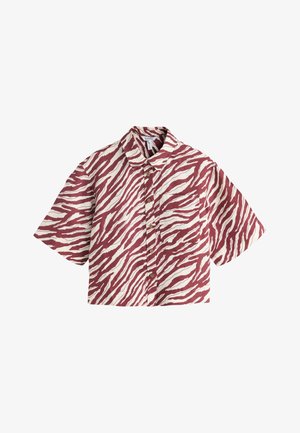 Next, Blúzka so zapínaním na gombíky - red ecru zebra print