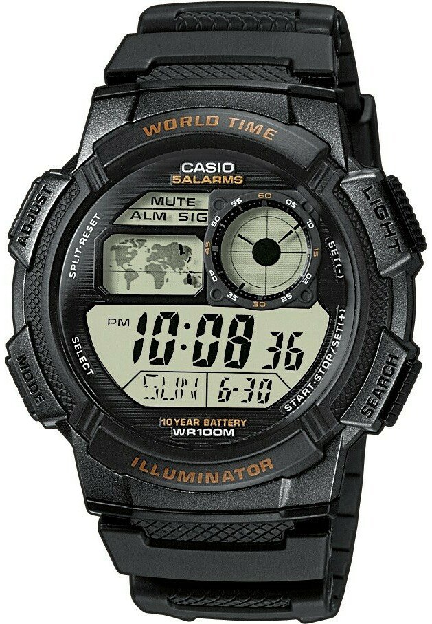 Herren Analoguhren | Casio WORLD TIME Digitaluhr grau/schwarz - JW21706 Herren Analoguhren | Casio WORLD TIME Digitaluhr grau/schwarz - JW21706