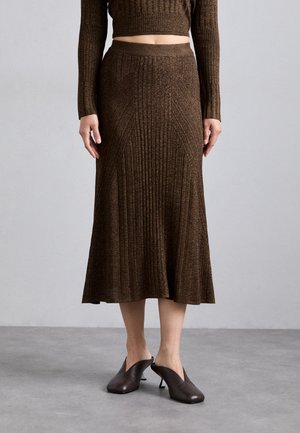 MOSSY MID LENGTH SKIRT - A-line skjørt - bitter chocolate