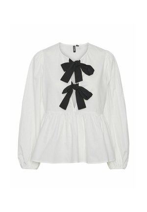 Pieces MIT LANGEN ÄRMELN PCGOLLY BOW - Blouse - bright white