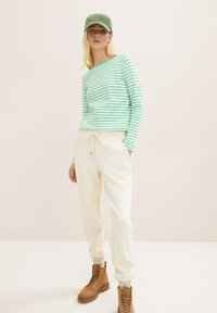 TOM TAILOR DENIM Camiseta de manga larga - white green stripe